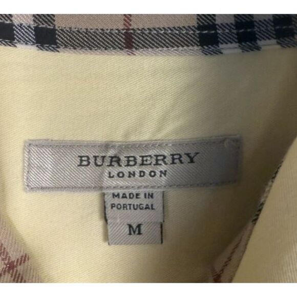 Burberry Shirt‎ Mens Medium Yellow Button Down Nova Check Long Sleeve - Picture 4 of 8